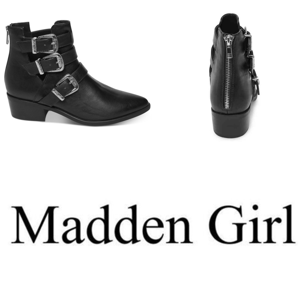 🆕 Madden Girl Cecily Western Buckle Ankle Boot